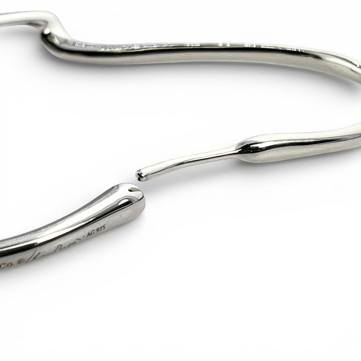極美品▲TIFFANY&amp;Co. ティファニー AG925 エルサ・ペレッティ オープンハート フープ ピアス 両耳用 シルバー レディース