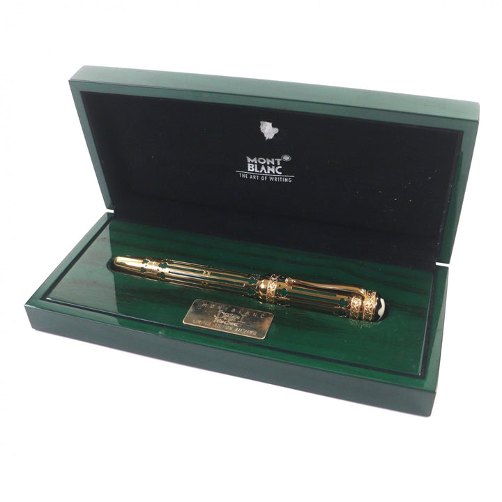 美品▼MONTBLANC モンブラン ヴィンテージ 18K Mニブ パトロンシリーズ 大帝ピョートルI世 1997 3741/4810 万年筆 ゴールド グリーン