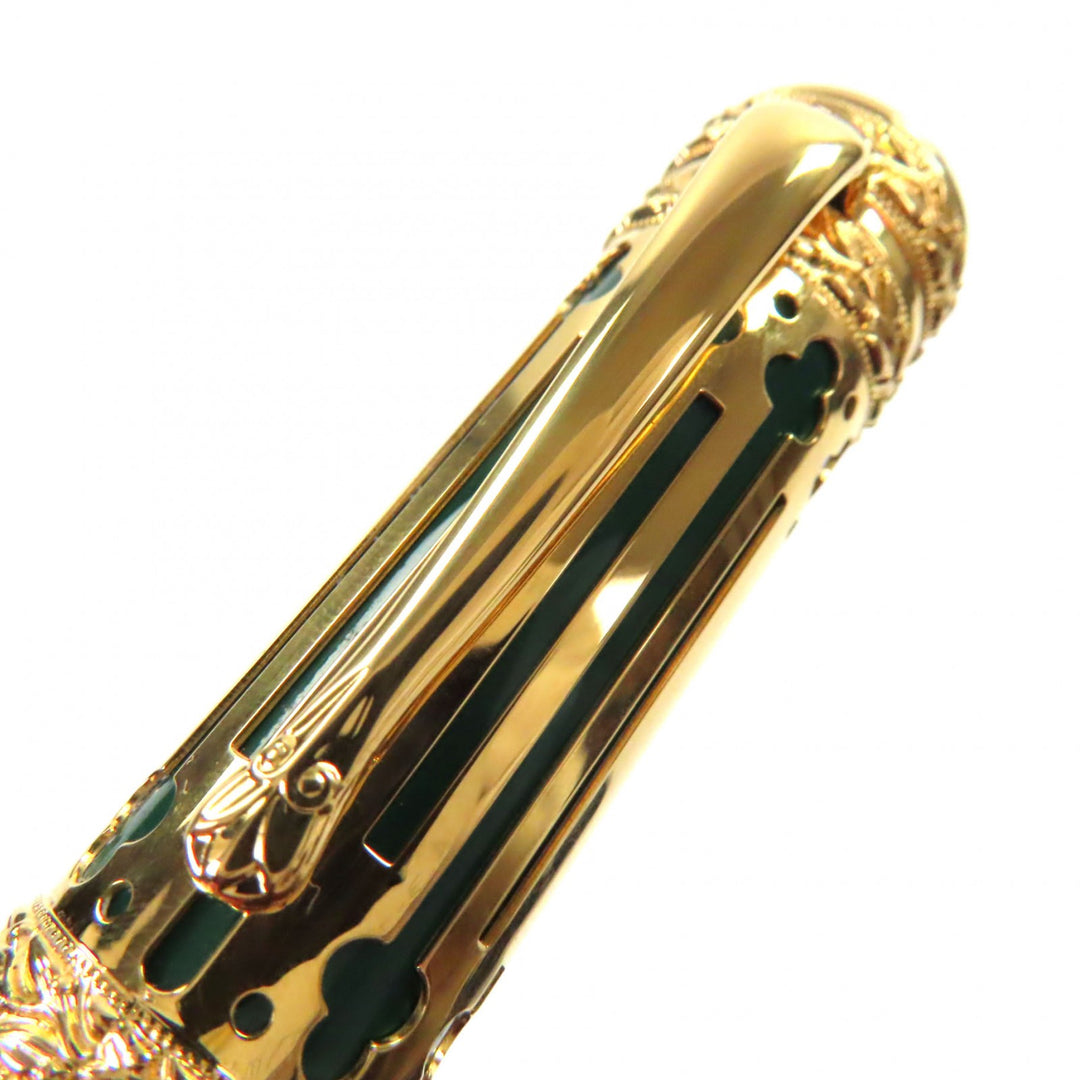 美品▼MONTBLANC モンブラン ヴィンテージ 18K Mニブ パトロンシリーズ 大帝ピョートルI世 1997 3741/4810 万年筆 ゴールド グリーン