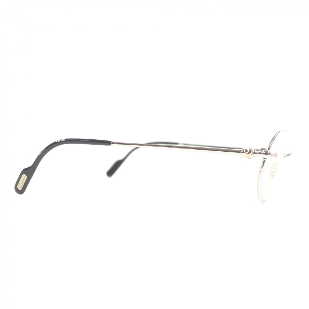 美品□Cartier カルティエ 135 トリニティ メガネ 眼鏡 アイウェア シルバー ブラック 51□19 度入り ケース付き フランス製 メンズ