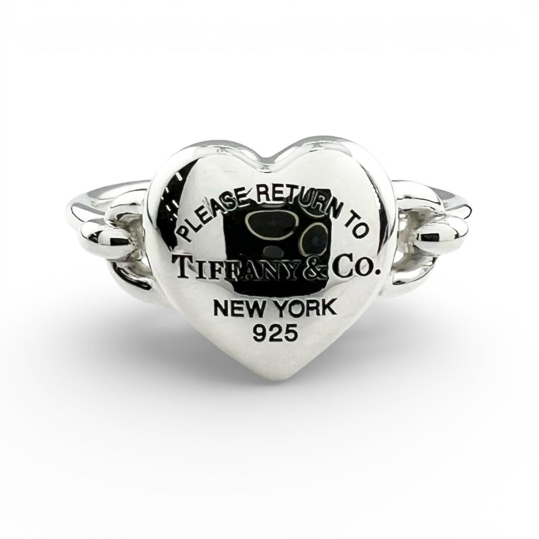 極美品▲TIFFANY&amp;Co. ティファニー リターントゥティファニー フルハート リング AG925 現行品 指輪 シルバー 18 重量5g レディース