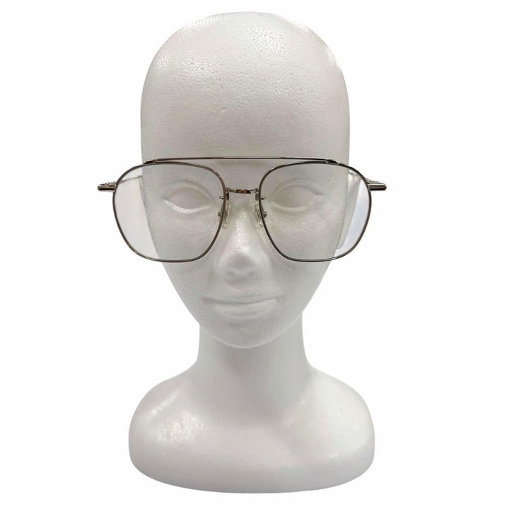 極美品▼GENTLE MONSTER ジェントルモンスター Woogie BTS(ジミン)着用 ツーブリッジ メガネ 眼鏡 アイウェア シルバー 57□18-152 度無