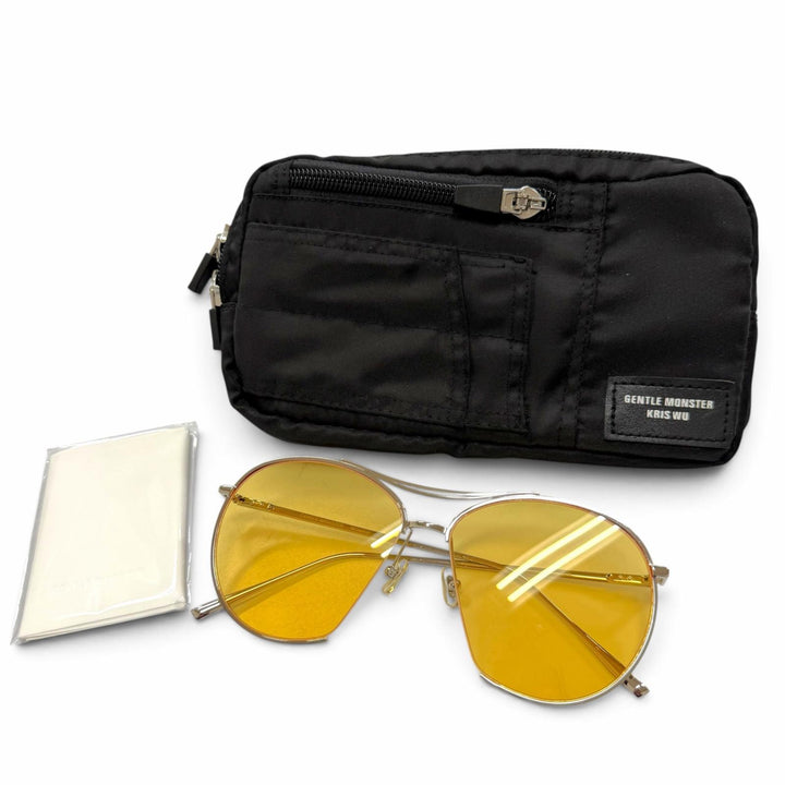 極美品▼GENTLE MONSTER ジェントルモンスター JUMPING JACK チタニウム BTS(テテ)着用 ツーブリッジ サングラス 60□14-149 ケース付き