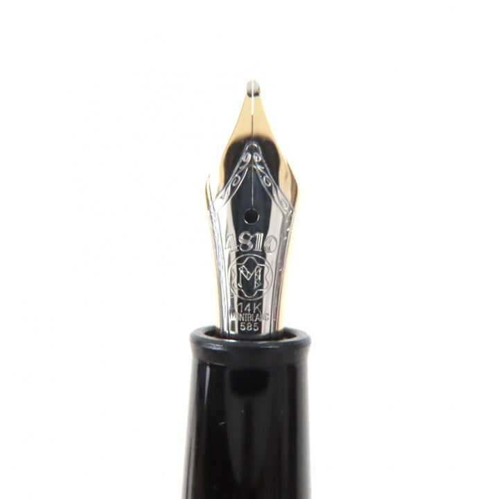 極美品▼MONTBLANC モンブラン マイスターシュテュック pix 145 クラシック ペン先14K Mニブ ホワイトスター 万年筆 ブラック ゴールド