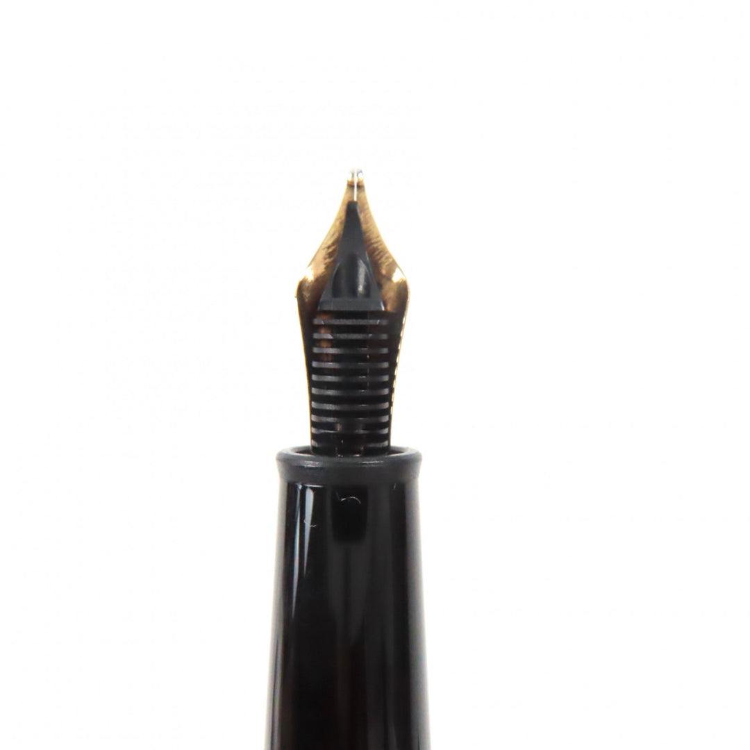 極美品▼MONTBLANC モンブラン マイスターシュテュック pix 145 クラシック ペン先14K Mニブ ホワイトスター 万年筆 ブラック ゴールド