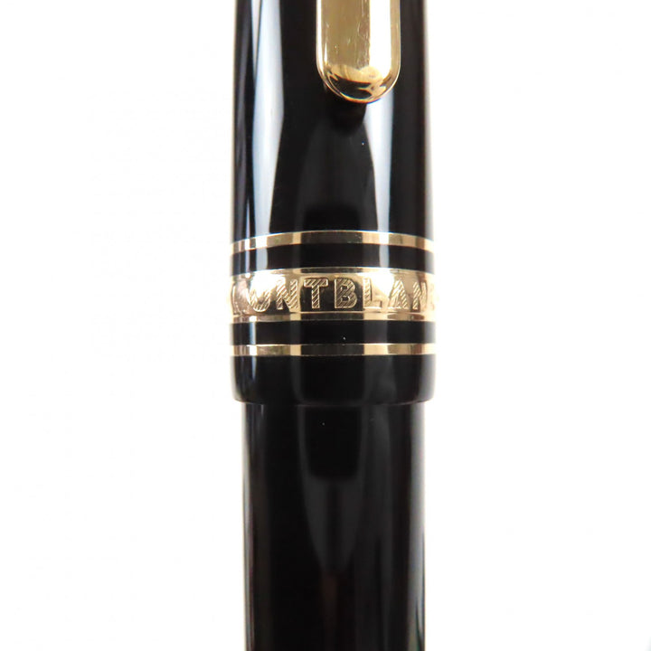 極美品▼MONTBLANC モンブラン マイスターシュテュック pix 145 クラシック ペン先14K Mニブ ホワイトスター 万年筆 ブラック ゴールド