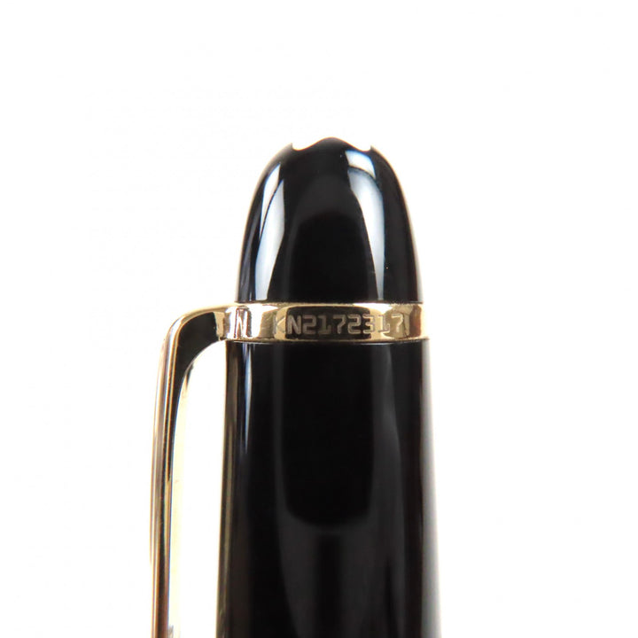 極美品▼MONTBLANC モンブラン マイスターシュテュック pix 145 クラシック ペン先14K Mニブ ホワイトスター 万年筆 ブラック ゴールド