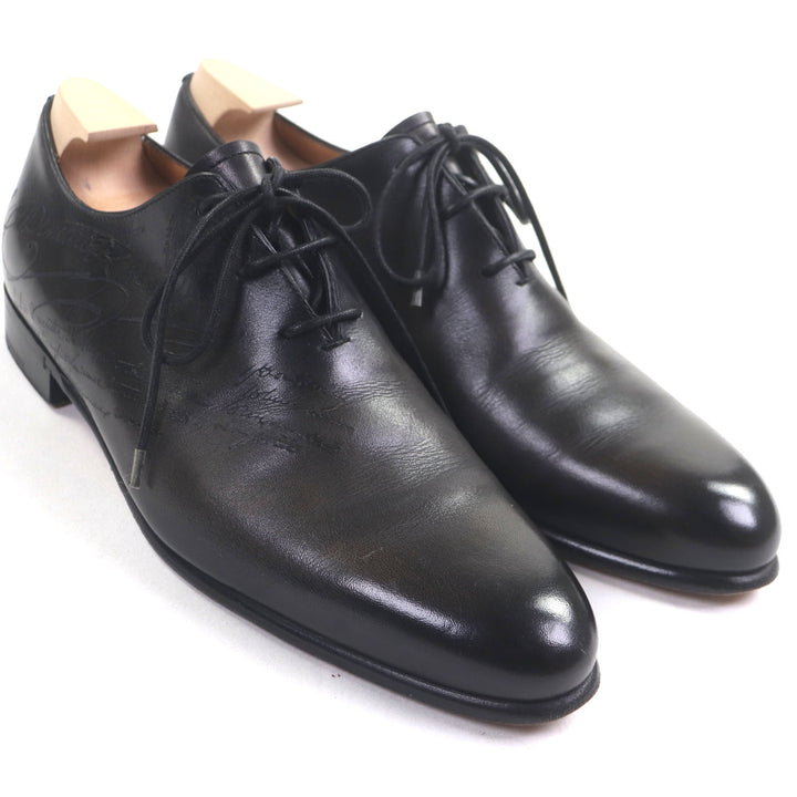 美品▼BERLUTI ベルルッティ アレッサンドロ オックスフォード カリグラフィ レザーシューズ ブラック 6 保存袋付き イタリア製 メンズ
