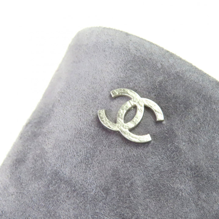 極美品△CHANEL シャネル G32213 ココマーク スウェードレザー アンクルブーツ ショートブーツ グレー 37 保存袋付 伊製 レディース