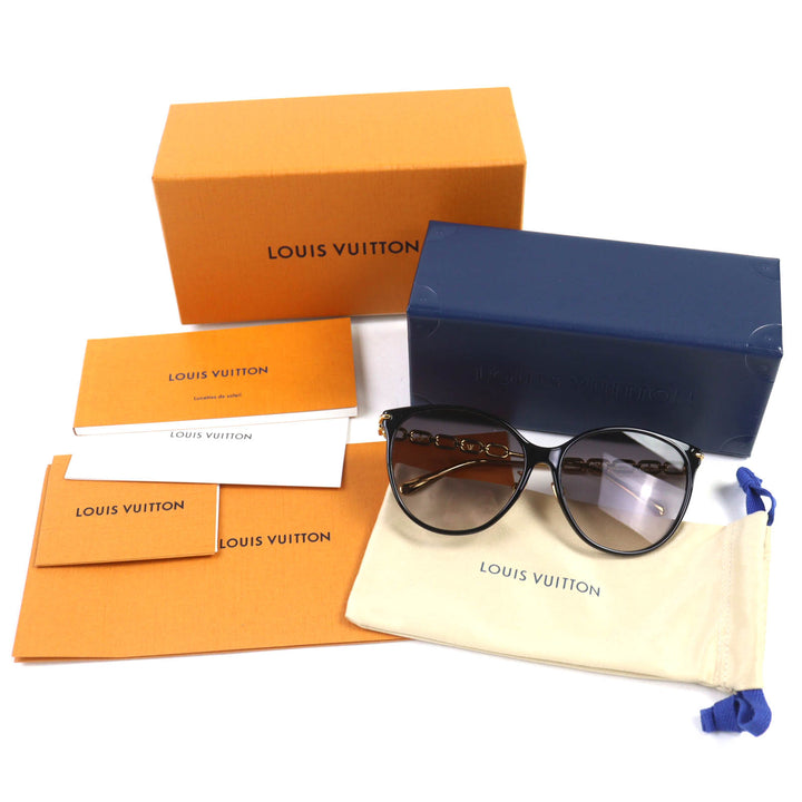 極美品△LOUIS VUITTON ルイヴィトン 2025年 Z2826U サングラス･マイ LV チェーン トゥー･キャットアイ 現行品 60□15 140 デモレンズ