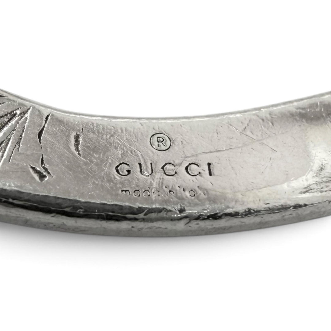 美品□GUCCI グッチ 627765 AG925 アラベスク ダブルG キーモチーフ バッグチャーム キーホルダー シルバー イタリア製 重量16.7g メンズ