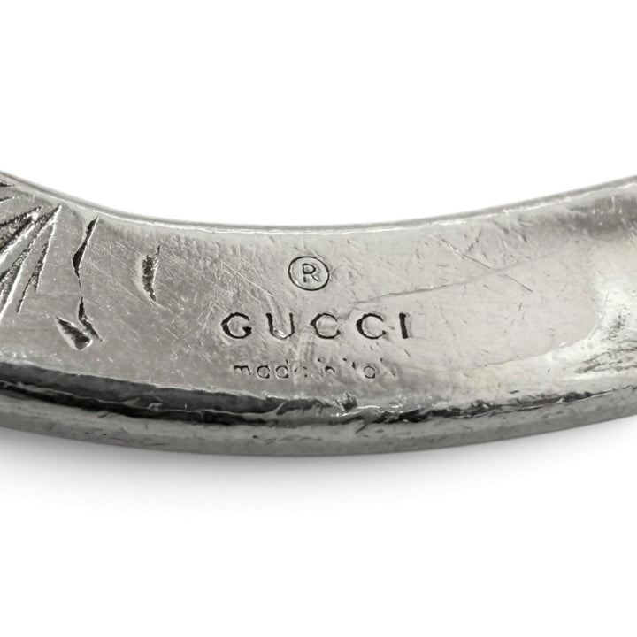 美品□GUCCI グッチ 627765 AG925 アラベスク ダブルG キーモチーフ バッグチャーム キーホルダー シルバー イタリア製 重量16.7g メンズ