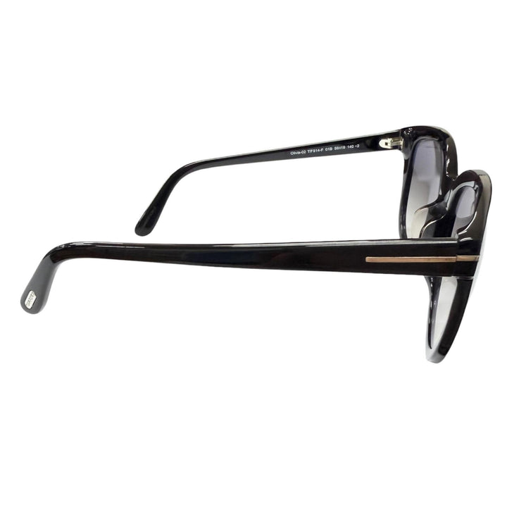 良品□TOM FORD トムフォード TF914-F Olivia-02 グラデーションレンズ サングラス ブラック 56□19-140 イタリア製 メンズ 箱付き