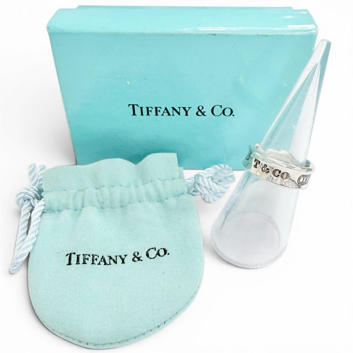 美品△TIFFANY&amp;Co. ティファニー 1837 ナロー リング ミディアム 指輪 925 シルバー JP10号 重量7.3g 現行品 レディース 保存袋付き