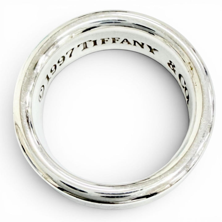 美品△TIFFANY&amp;Co. ティファニー 1837 ナロー リング ミディアム 指輪 925 シルバー JP10号 重量7.3g 現行品 レディース 保存袋付き
