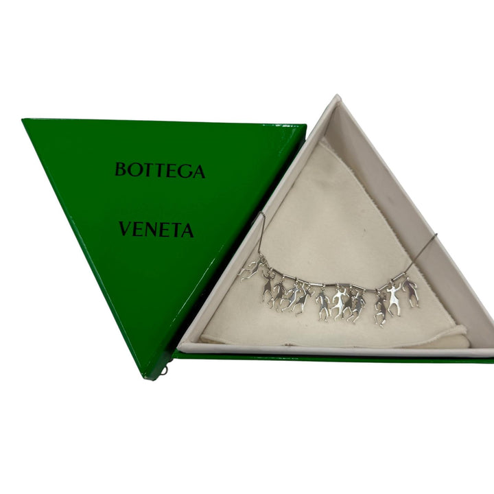 極美品☆BOTTEGAVENETA ボッテガヴェネタ AG925 ロングネックレス アクセサリー シルバー イタリア製 重量17.1g レディース 箱・保存袋付