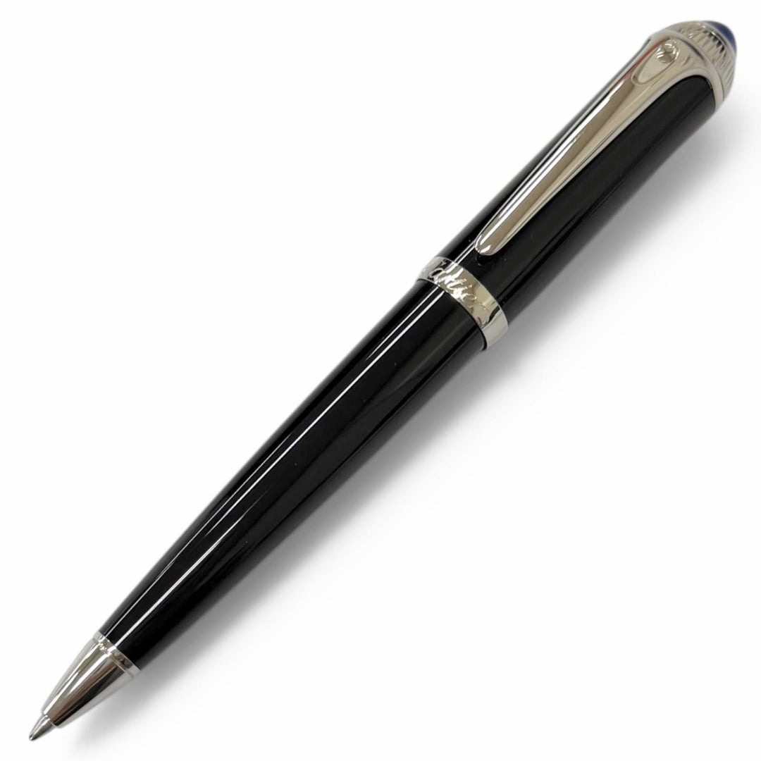 極美品□Cartier カルティエ ロードスター ドゥ カルティエ ブルージェムストーン ツイスト式 ボールペン ブラック フランス製 筆記OK