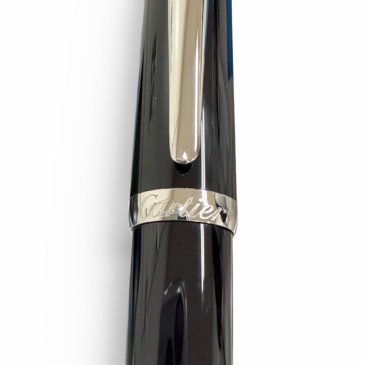 極美品□Cartier カルティエ ロードスター ドゥ カルティエ ブルージェムストーン ツイスト式 ボールペン ブラック フランス製 筆記OK