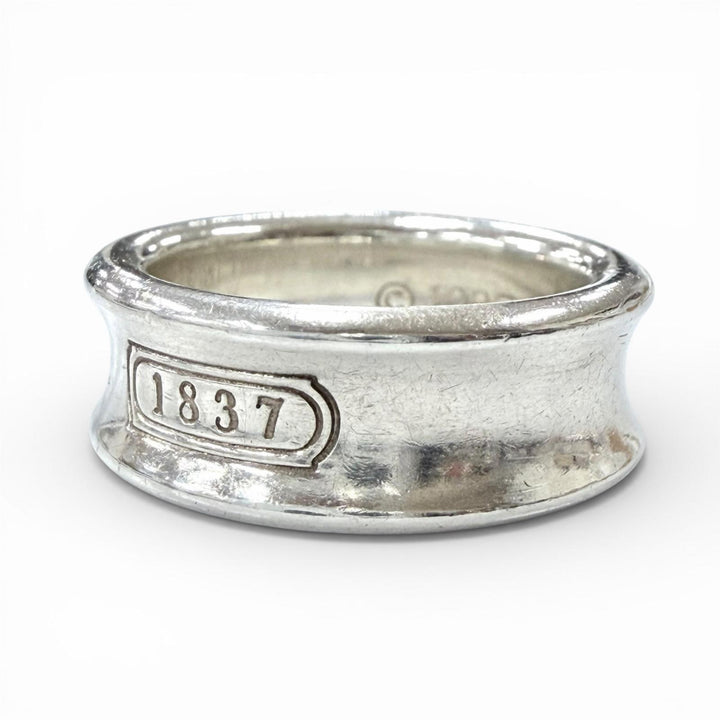 美品◇TIFFANY&amp;Co. ティファニー 1837 ナロー リング ミディアム 925 現行品 指輪 アクセサリー シルバー JP8号 重量6.9g レディース