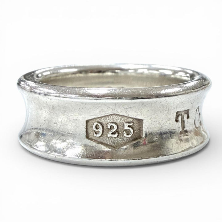 美品◇TIFFANY&amp;Co. ティファニー 1837 ナロー リング ミディアム 925 現行品 指輪 アクセサリー シルバー JP8号 重量6.9g レディース