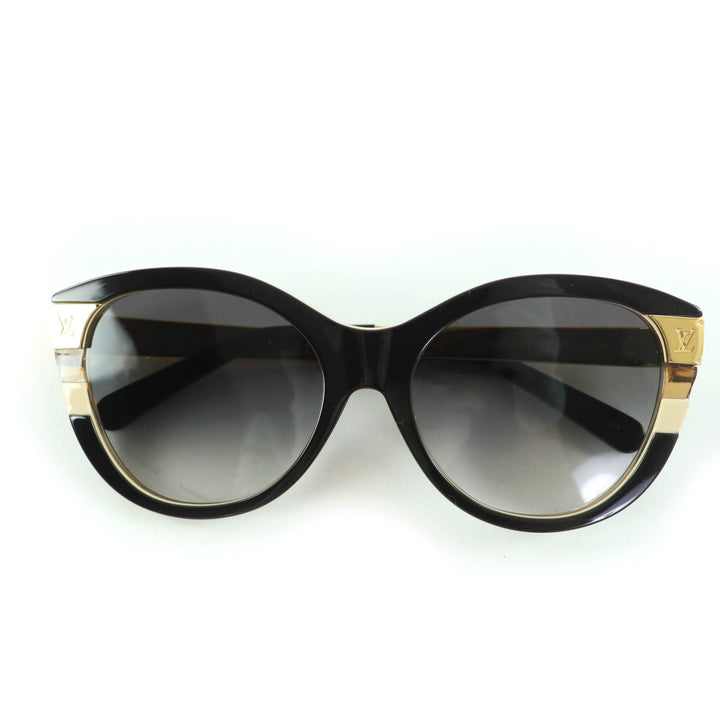 極美品☆LOUIS VUITTON ルイヴィトン 2024年製 Z1857E プティスプソン キャットアイ サングラス 黒 ゴールド 57□18 140 デモレンズ