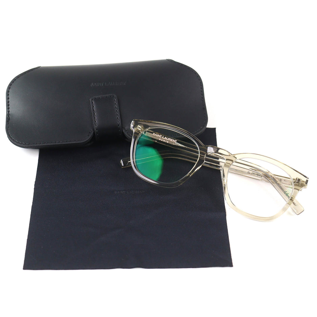 極美品△SAINT LAURENT PARIS サンローランパリ SL28 ウェリントン アイウェア メガネ 眼鏡 アイウェア クリア 49□23 140 度入り