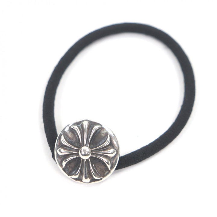 美品▼CHROME HEARTS クロムハーツ HAIRBAND クロスボールボタン コンチョ ヘアゴム ヘアアクセサリー シルバー925 重量15.6g