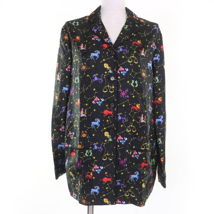 未使用品☆Christian Dior クリスチャンディオール 241V33A6633 シルク100％ ソディアックピクセル 長袖シャツ 40 正規品　レディース