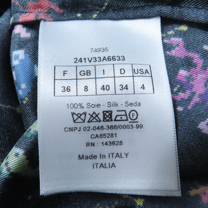 未使用品☆Christian Dior クリスチャンディオール 241V33A6633 シルク100％ ソディアックピクセル 長袖シャツ 40 正規品　レディース