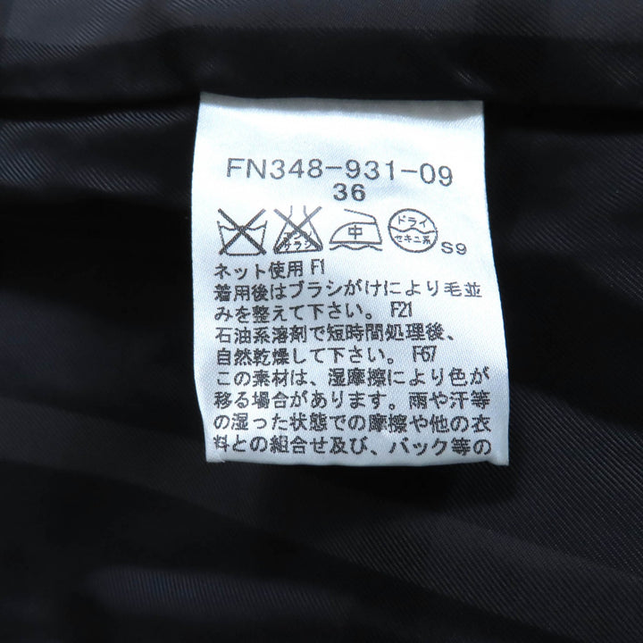 極美品★BURBERRY LONDON バーバリーロンドン FN348-931 アンゴラ混 ベルト付 裏地チェック柄 スタンドカラー コート ブラック 36 正規品