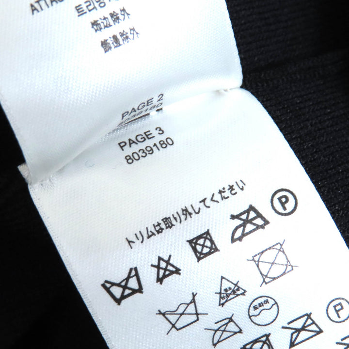 未使用品△BURBERRY バーバリー 8039180 ロゴ刺繍 クルーネック 長袖 ニット ワンピース シンプルデザイン 黒 L 正規品 レディース