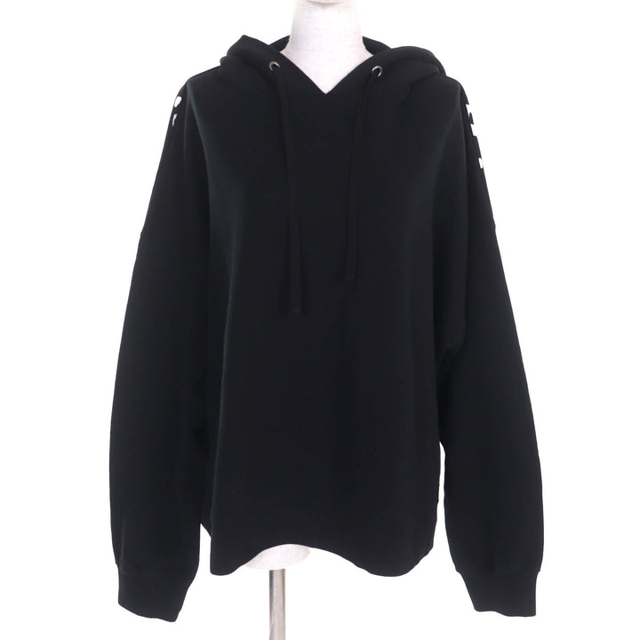 美品△Maison Margiela メゾンマルジェラ 18AW S29GU0021 コットン100％ AIDSチャリティープリント プルオーバー パーカー 黒 M 正規品
