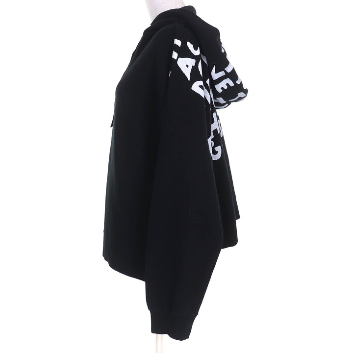 美品△Maison Margiela メゾンマルジェラ 18AW S29GU0021 コットン100％ AIDSチャリティープリント プルオーバー パーカー 黒 M 正規品