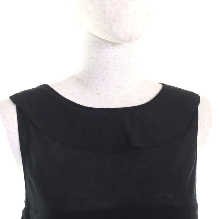 美品○CHANEL シャネル 06P P28522 カール・ラガーフェルド期 ココマークパーツ ティアード ノースリーブ ドレス ワンピース 36