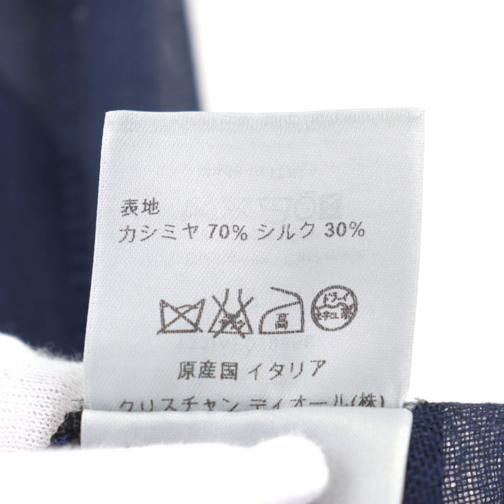 未使用品○Dior HOMME ディオールオム 133IAE070856 カシミヤ シルク ロゴ刺繡 チェック柄 スカーフ 箱付き 正規品 メンズ 定価52500円