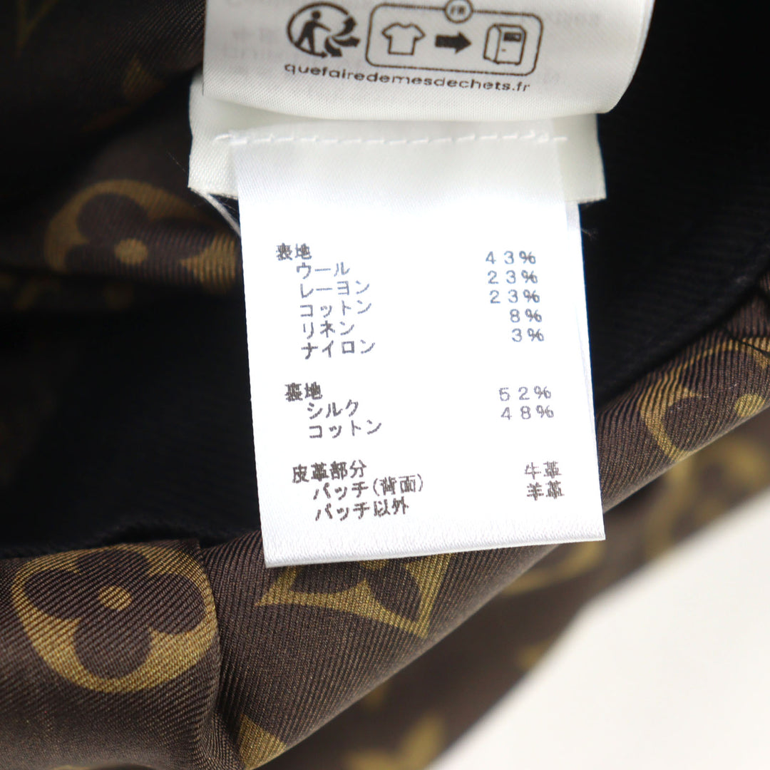 極美品○LOUIS VUITTON ルイヴィトン 2023年製 FPDR64 ロゴボタン LVロゴ ツイード レザー切り替え ワンピース 34 正規品 レディース