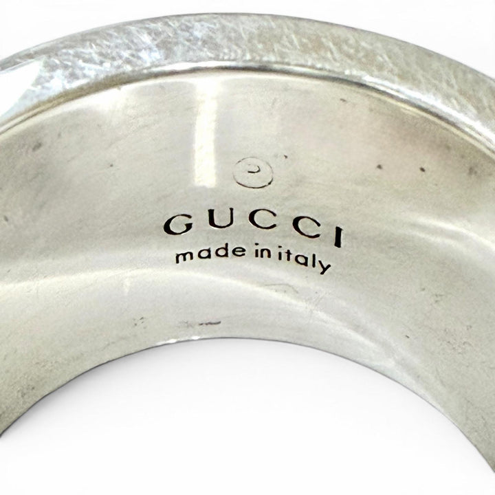 美品◇GUCCI グッチ 455318 925 GHOST ゴーストリング ワイド 指輪 アクセサリー シルバー 8 JP7号相当 イタリア製 重量12.3g レディース