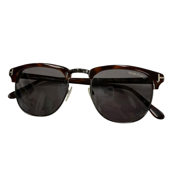 良品▼TOM FORD トムフォード TF248 52A Henry ベッコウ柄 サーモントブロー アイウェア サングラス ブラウン 51□20 145 デモレンズ