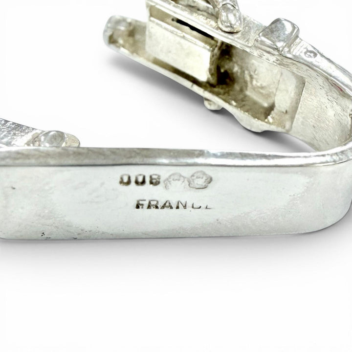 美品▲HERMES エルメス ヴィンテージ 1970年製 サンチュール SV800 ベルトモチーフ スカーフリング シルバー 重量5.0g レディース