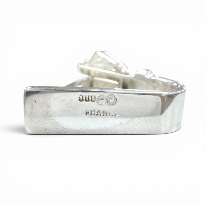 美品▲HERMES エルメス ヴィンテージ 1970年製 サンチュール SV800 ベルトモチーフ スカーフリング シルバー 重量5.0g レディース