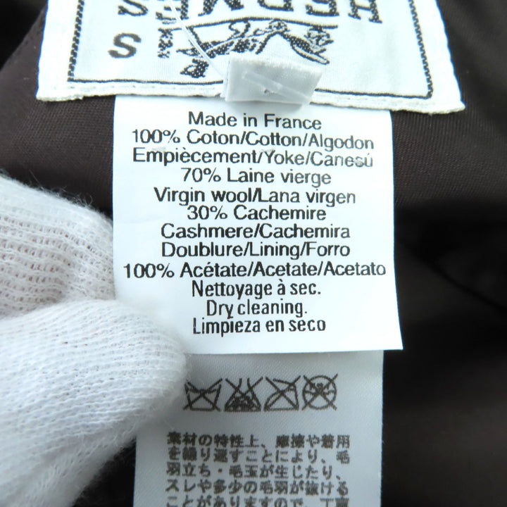 極美品◇HERMES エルメス ウール カシミヤ混 裏地ロゴ総柄 ベロア切替 帽子 ハット グレー カーキ 57 フランス製 正規品 レディース