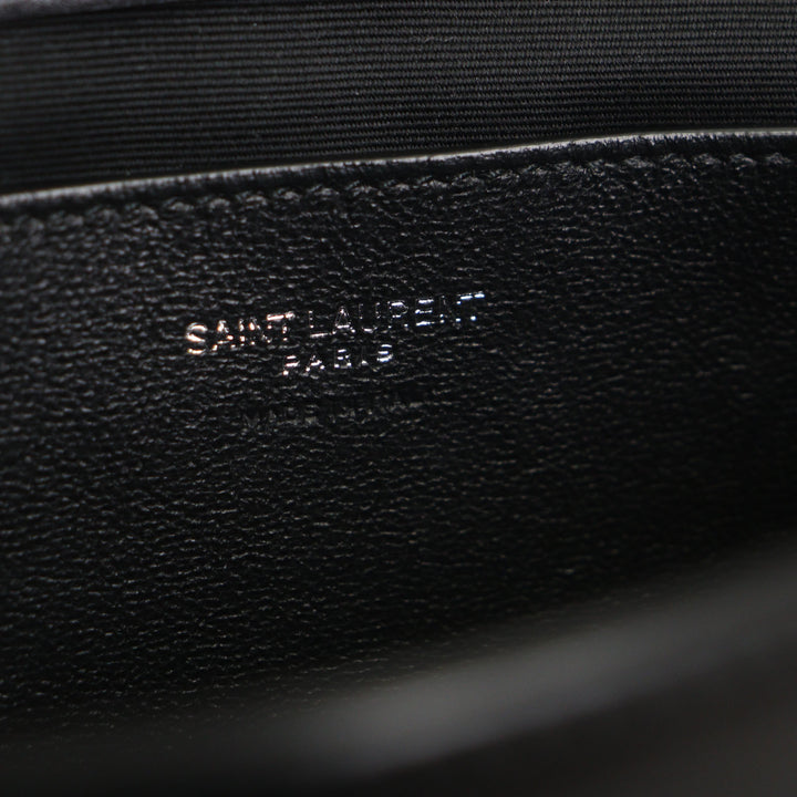 美品▼SAINT LAURENT PARIS サンローランパリ 821003 スモール クロスボディ スムースレザー フラップ ショルダーバッグ 定価264000円