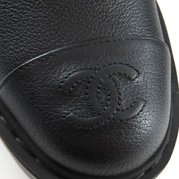極美品★CHANEL シャネル 20B G36416 Fパール装飾 ココマーク レースアップ レザー ショートブーツ ブラック 36 箱付き イタリア製