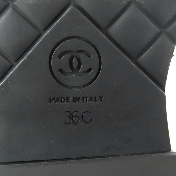 極美品★CHANEL シャネル 20B G36416 Fパール装飾 ココマーク レースアップ レザー ショートブーツ ブラック 36 箱付き イタリア製