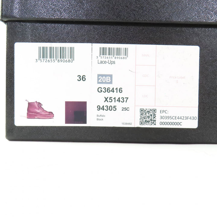 極美品★CHANEL シャネル 20B G36416 Fパール装飾 ココマーク レースアップ レザー ショートブーツ ブラック 36 箱付き イタリア製