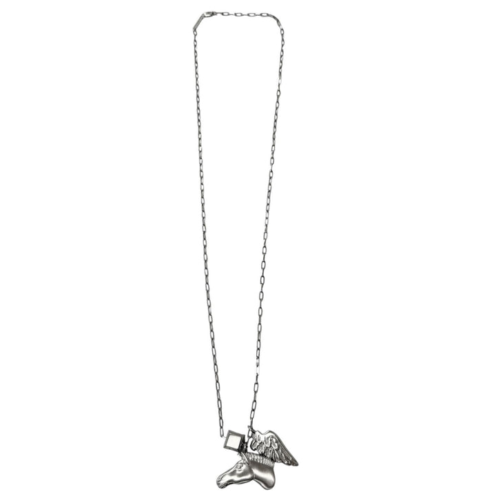 美品□HERMES エルメス タリスマン ペガサス チェーンネックレス アクセサリー シルバー イタリア製 メンズ レディース 箱付き オススメ