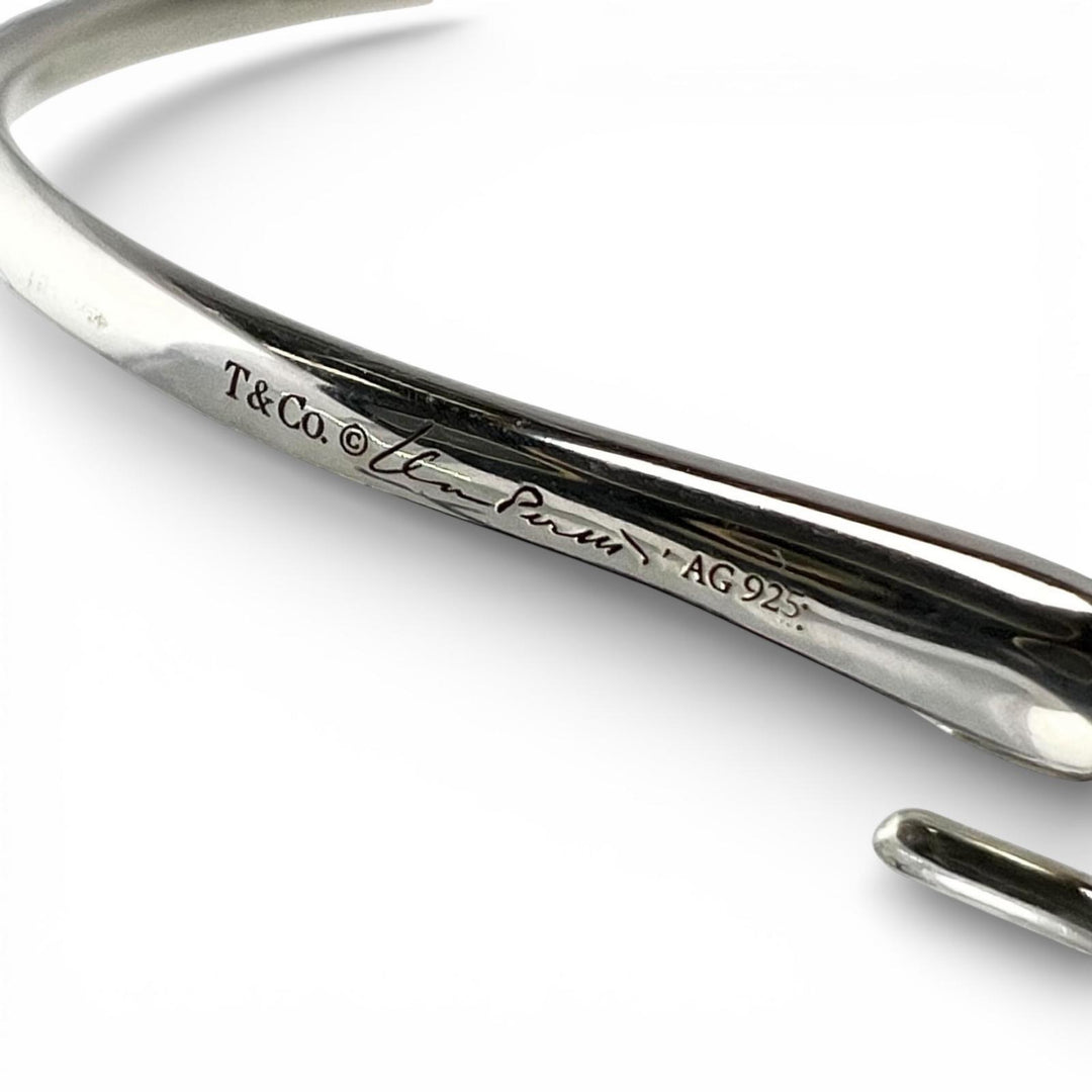 美品▲TIFFANY&amp;Co. ティファニー エルサペレッティ オープンハート フープ ピアス 両耳用 AG925 シルバー 保存袋付き レディース