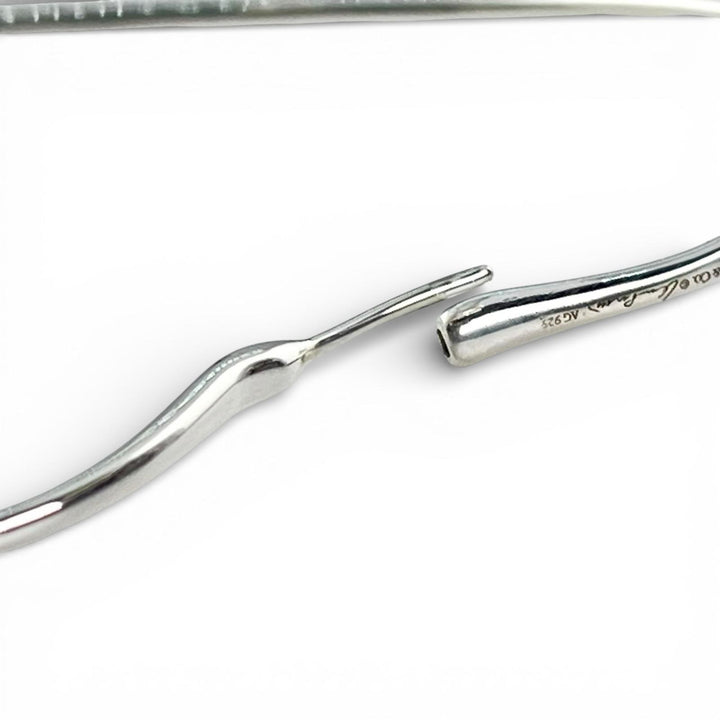 美品▲TIFFANY&amp;Co. ティファニー エルサペレッティ オープンハート フープ ピアス 両耳用 AG925 シルバー 保存袋付き レディース