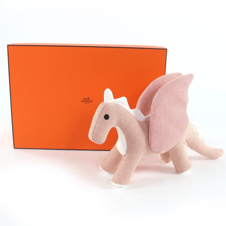 極美品☆HERMES エルメス ぬいぐるみ ドラゴン エポペ コットン100％ ローズ・ブーゲンビリア 現行品 箱付 イタリア製 定価166100円