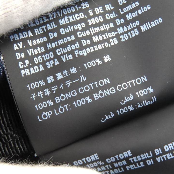 美品△PRADA プラダ 1HC551 コットン100％ トライアングルロゴ 三角プレート デニム キャスケット 帽子 インディゴブルー S 57cm 正規品